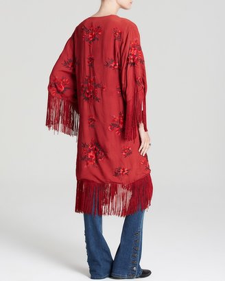 Free People Kimono - Floral Embroidered