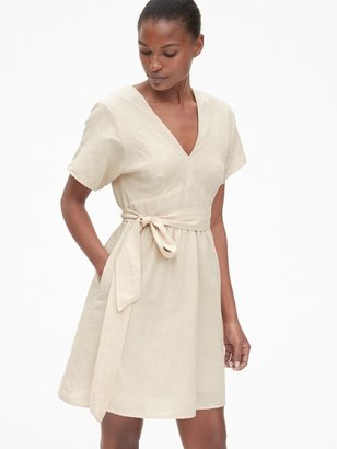 Gap Kimono Sleeve Tie-Belt Dress in Linen - ShopStyle