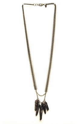 Luv Aj Graduated Crystal Necklace in Brass Ox with Brass Chain