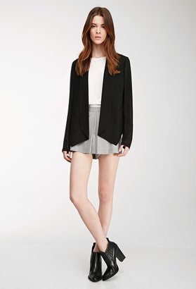 Forever 21 FOREVER 21+ Contemporary Dropped Lapel Chiffon-Sleeved Blazer