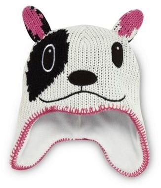 Bluezoo Girls white novelty dog knit trapper hat