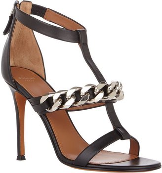 Givenchy Mirtilla Chain-Link T-strap Sandals-Black