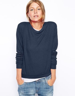 ASOS Cropped Sweatshirt in Super Soft Touch Fabric - Fuchsia
