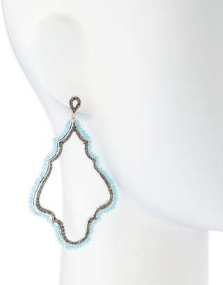 Azaara Scalloped Pave Crystal Earrings, Blue