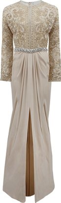 Naeem Khan Embroidered Split Top Gown