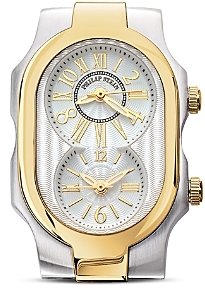 Philip Stein Teslar Small Signature Two Tone Gold a Watch Head, 42mm X 27mm