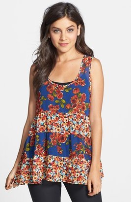 Love Squared Mixed Print Babydoll Tank (Juniors) (Online Only)