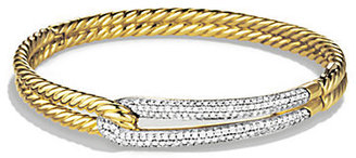 David Yurman Labyrinth Single Loop Bracelet with Diamonds and Gold