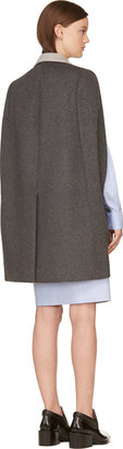 Richard Nicoll Grey Contrast Collar Revere Cape Coat
