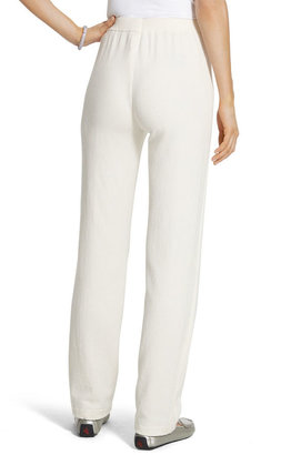 Chico's Cotton Cashmere Rib Stripe Pants in Modern Ecru