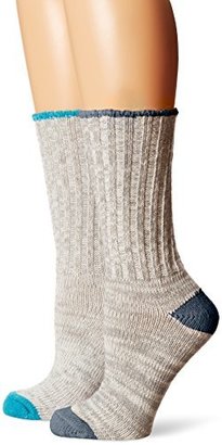 Hush Puppies Women's Cotton-Blend Two-Pack Boot Socks