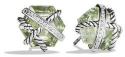David Yurman Cable Wrap Earrings with Prasiolite and Diamonds