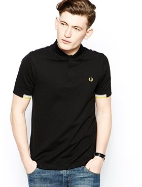 Fred Perry Polo with Half Tip Sleeve - Black
