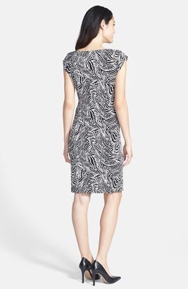 Chaus Side Ruched Zebra Print Dress