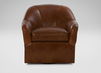 Ethan Allen Marino Swivel Leather Chair