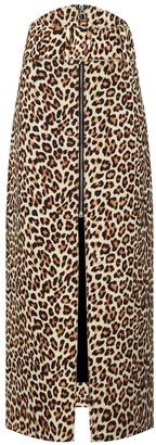 Carven Leopard High Waist Pencil Skirt