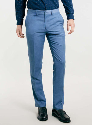 Topman Blue Skinny Suit Trousers