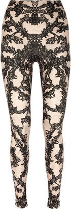 Alexander McQueen Lace-print stretch leggings