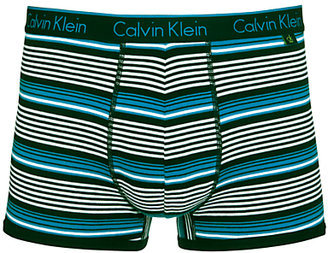 Calvin Klein Underwear Striped Cotton Trunks, Blue/Black