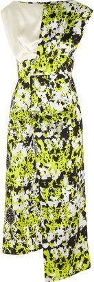 Michael Van Der Ham Printed silk-cloqué dress
