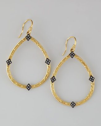 Armenta 18k Gold Open Diamond Pear Earrings