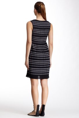 Max Studio Sleeveless Engineered Stripe Dress