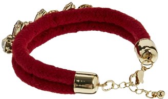 Warehouse Jewel Plaited Cord Friendship Bracelet