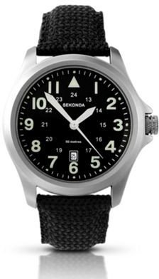 Sekonda Men's black canvas strap watch