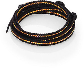 Chan Luu Beaded Leather Multi-Row Wrap Bracelet