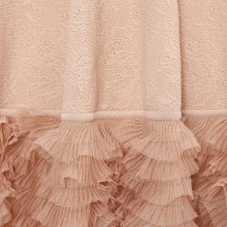 Alexander McQueen Tonal Lace Knit Ruffle Dress