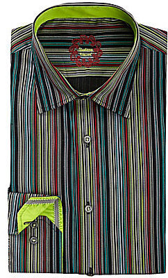 Visconti Multi-Stripe Long-Sleeve Woven Shirt