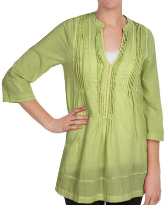 dylan Whisper Cotton Pintuck Tunic Shirt - 3/4 Sleeve (For Women)