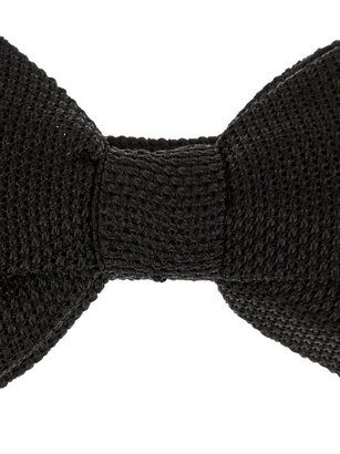 Lanvin Knitted Silk Bow Tie - Black