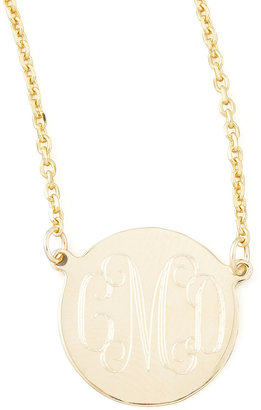 Sarah Chloe Cara Monogrammed 14kt Gold Necklace, 1/2"