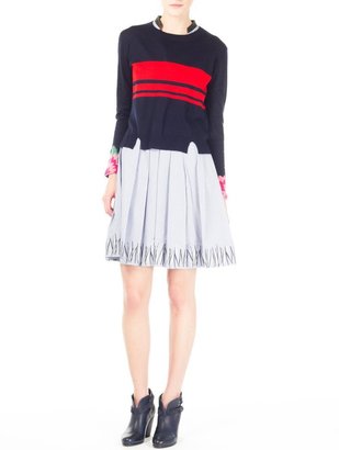 Band Of Outsiders V-Neck Stand Collar Dress
