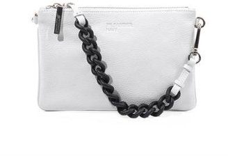 Jil Sander NAVY Rubber-chain and leather clutch