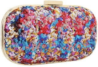 Jessica McClintock Multi Glitter Minaudi re (Multi) - Bags and Luggage