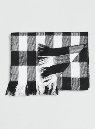 Topman Black and White Check Scarf
