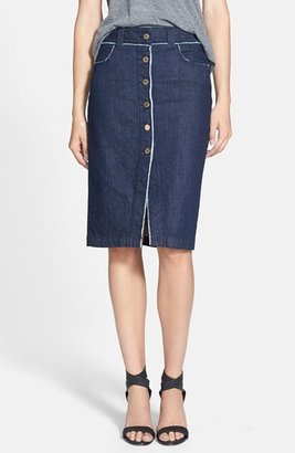 7 For All Mankind Raw Edge Pencil Skirt