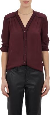 Vince Contrast Piping Blouse