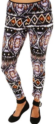 24/7 Comfort Apparel Abstract-Print Ankle Leggings