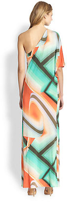 Trina Turk Sausalito Printed One-Shoulder Maxi Dress