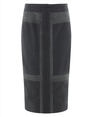 Jaeger Suede Panelled Pencil Skirt