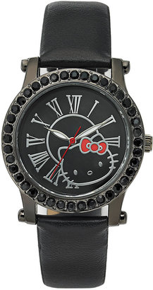 Hello Kitty Watch, Women's Black Leather Strap 36mm H3WL1043BK