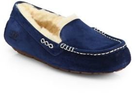 UGG Ansley Suede Shearling-Lined Slippers