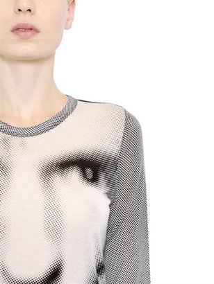 Gareth Pugh Face Printed Modal Blend T-Shirt