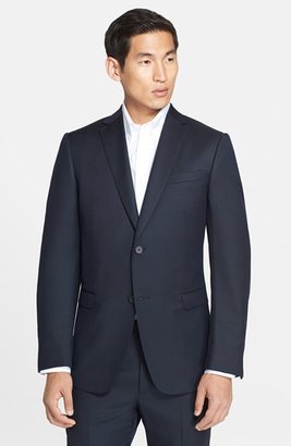 Z Zegna 2264 Z Zegna Trim Fit Navy Tic Weave Wool Suit