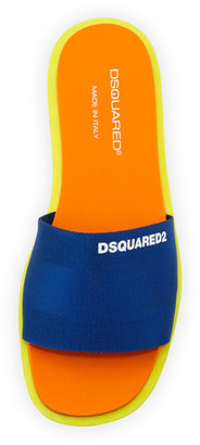 DSquared 1090 Dsquared2 Nylon Slide Sandal, Blue/Orange