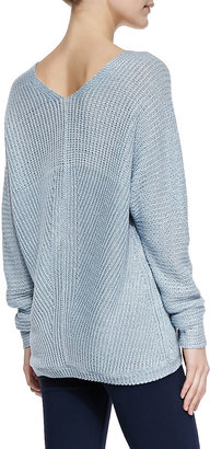 Vince Wide-Stitch Linen Sweater