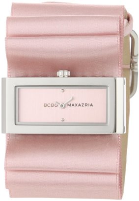 BCBGMAXAZRIA Women's BG6338 Analog Eclectic Plisse' Pink Dial Watch